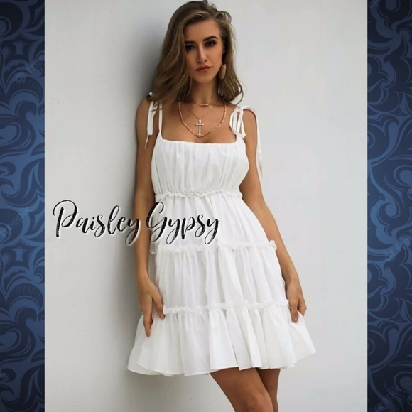 Flirty Spaghetti Strap Tiered High Waist Sun Dress - Picture 4 of 6